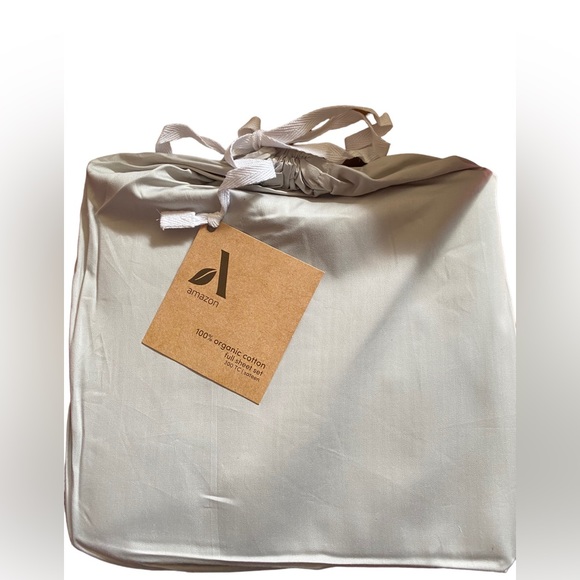 100% Organic Cotton 300 Thread Count Sheet Set - Light Gray, Full - Amazon Aware - Picture 9 of 11